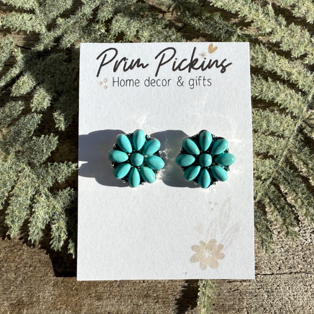 ⭐️ 2/$20 earring sets ⭐️ Turquoise Flower Earrings boho western style NEW